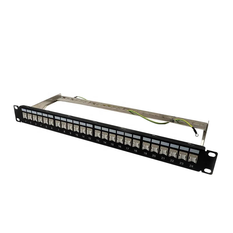 
OEM 12 16 18 24 48 Competitive Price RJ11 RJ45 STP patch panel cat6 with Cable Manager 