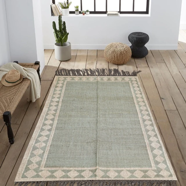 Hand Woven Jute Wool Kilim Living Room Area Rug Bedside Rug Kitchen Rug all size available at factory price