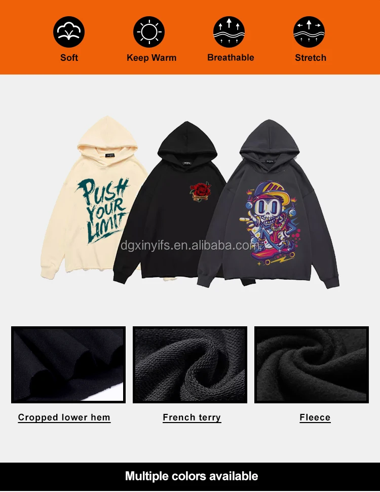 XINYI Hoodie Manufacturers Odm Essentials Oem Reflective Print Foaming Custom Hoodies