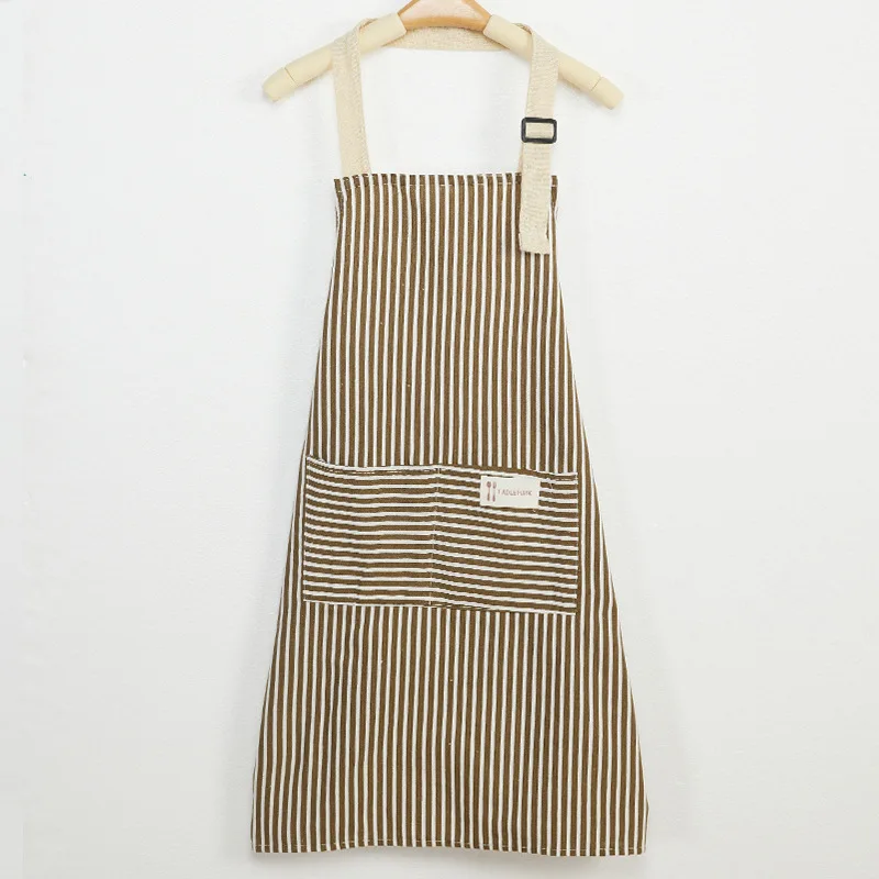 Custom Cooking Logo Waiter Apron Cotton  Linen Women Cotton Apron Customize Kitchen Apron With Logo