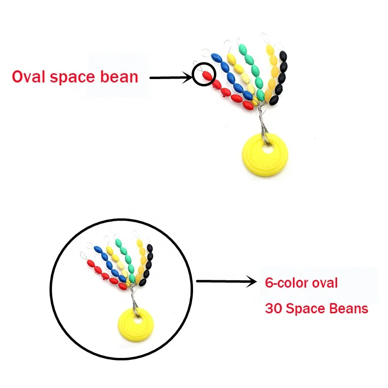CASTSOON Rubber Float Stopper Space Olive Bean Oval Connecting Line Buoy for Fishing Accessories 6 Color (SS/S/M/L/LL)