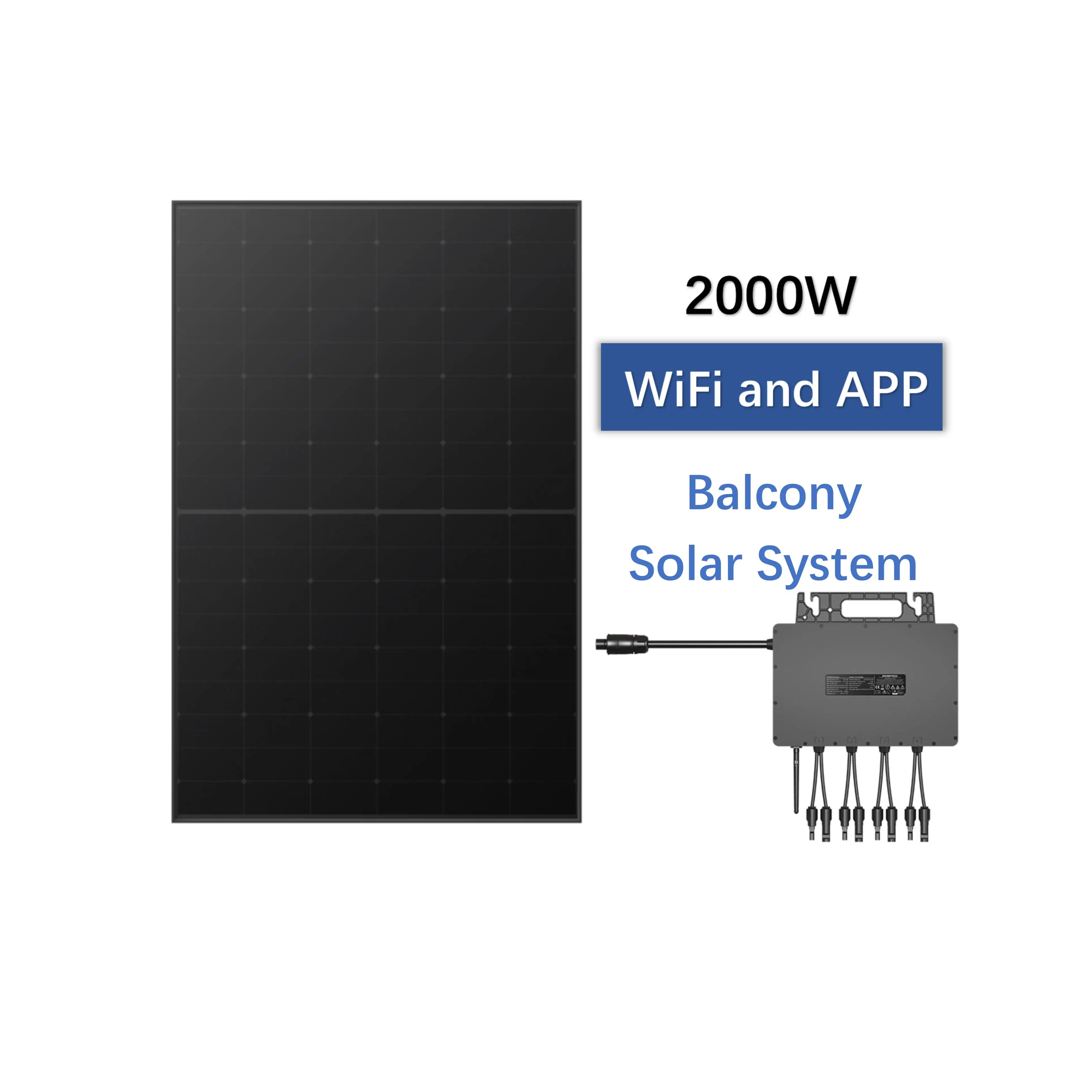 Система солнечной энергии 2000WH Plug-and-Play Balkonkraftwerk аккумуляторы Балконная батарея магазин солнечная балкон Kraftwerk