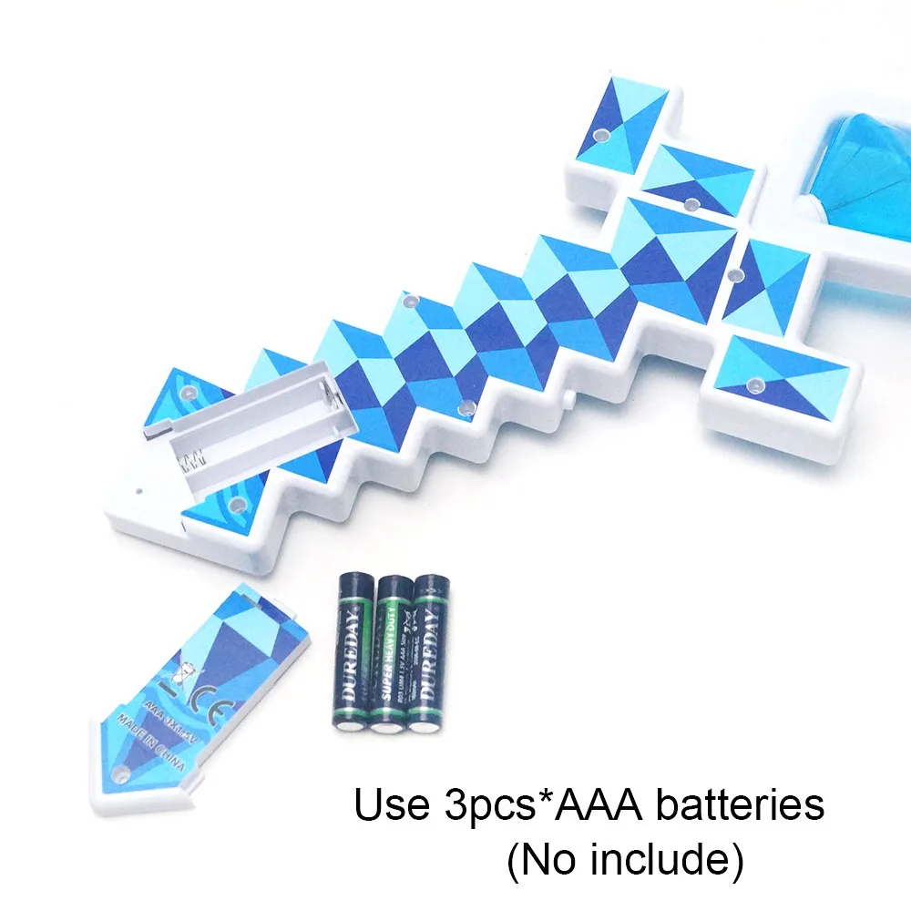 Hot Sale New Style Led Flashing Plastic Pixel Diamond shining Light up sword toy