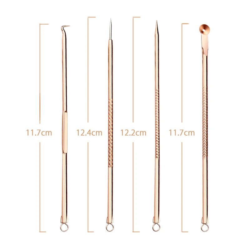 2022 acne tool stainless steel black head remover extractor tool 4pcs acne needle set with box