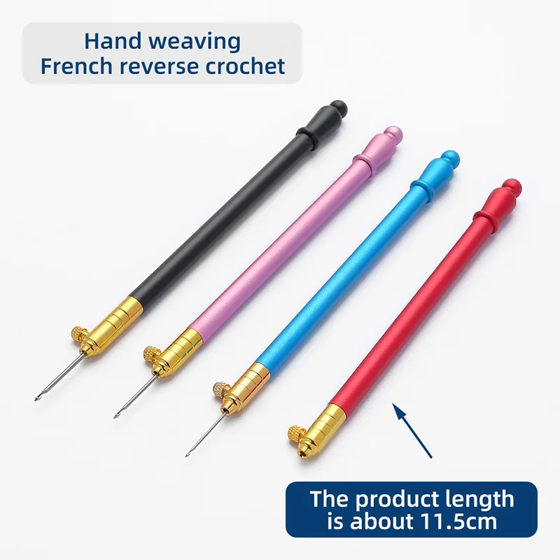 Hand Woven Crochet Embroidery Lace Thread Hook Needle Diy Knitting Yarn Fine Small Crochet Metal Handle 10pc Size Set