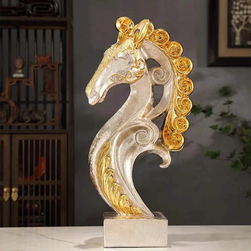 Multi color Horse Animal Sculpture Luxury Modern Art Antique Art Crafts Animal Resin Figure Resin Handicraft table home decor