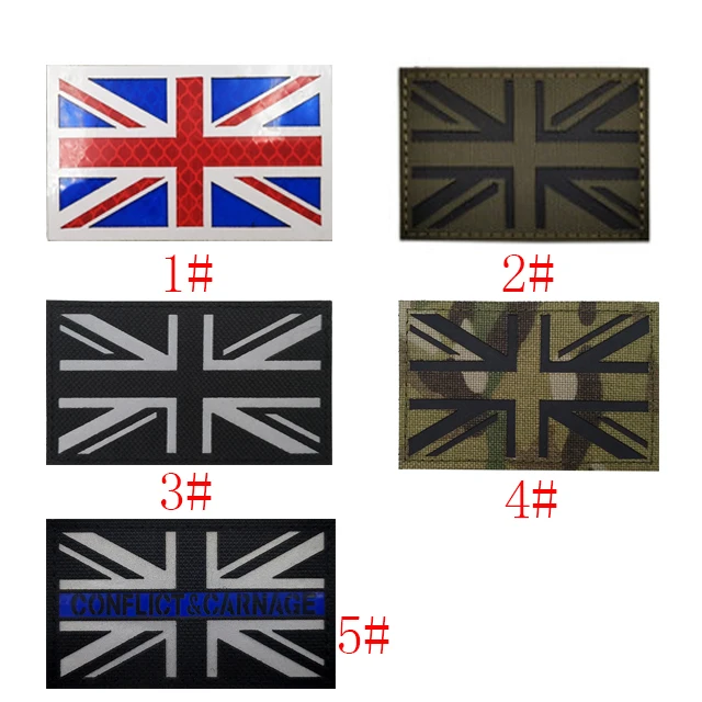 Laser England British IR Flag Dark Reflective Cloth England UK IR Patch For Tactical Uniforms Applique