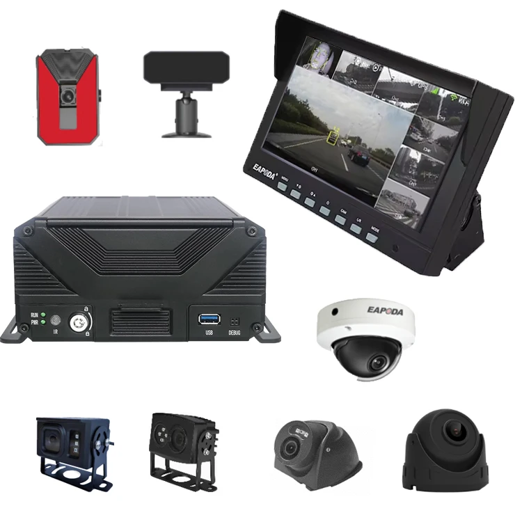 Vehicle Car GPS Tracker Real Time Tracking Bus Truck Security Camera Fleet Management Camera Monitor MDVR System
