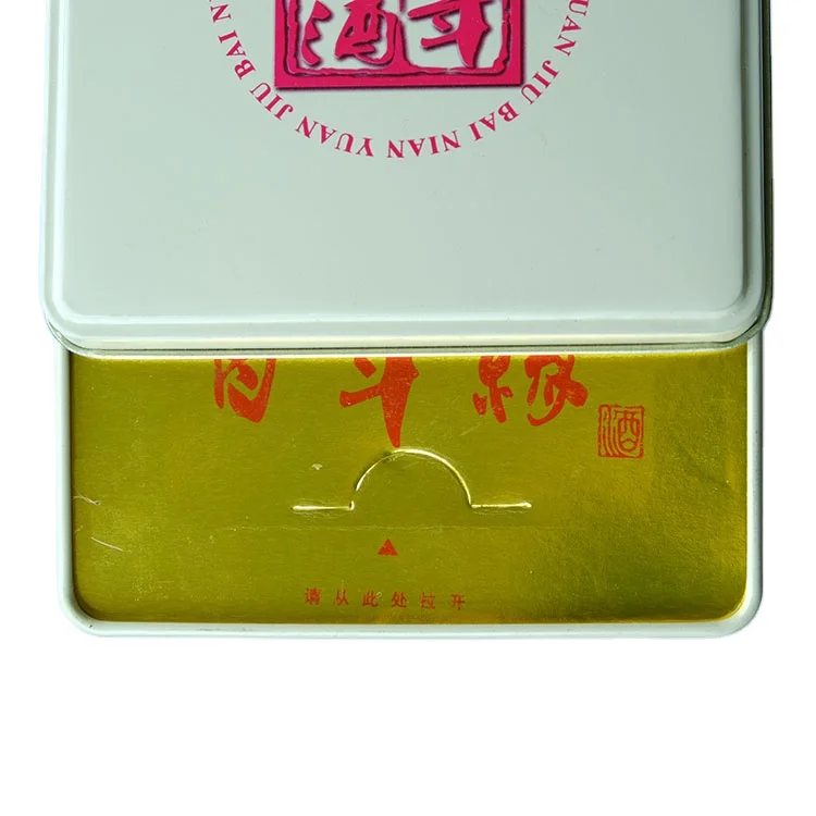 Rectangle tin box plain metal can packing with lid for wine