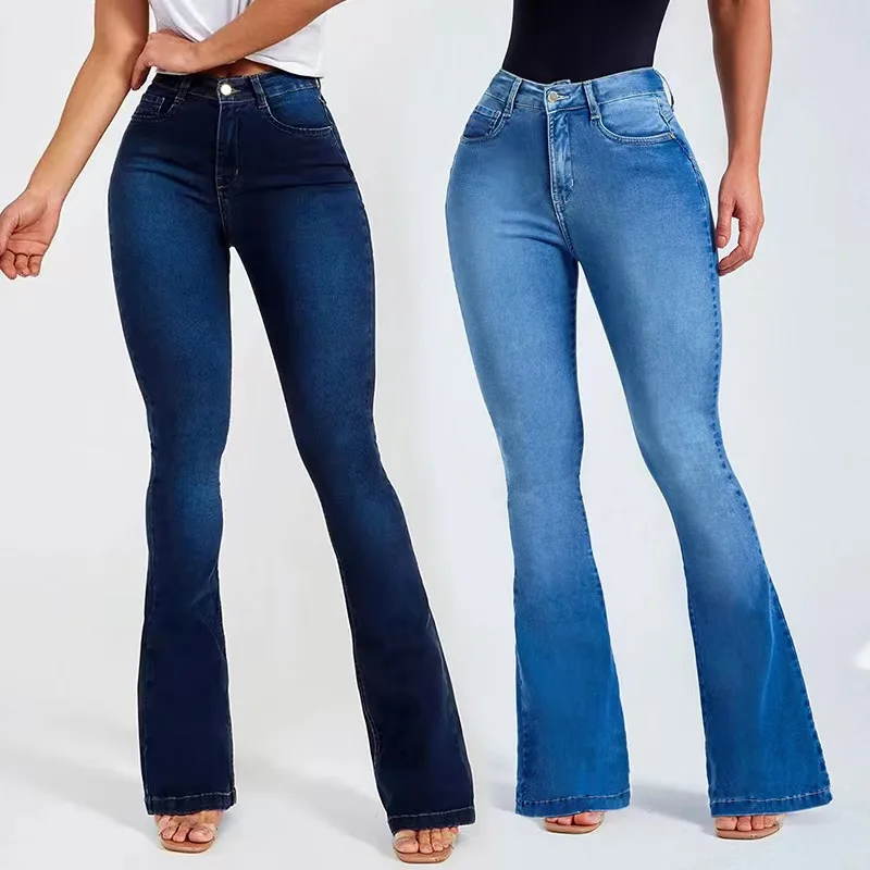 2023 New Wholesale Womens Plus Size Jeans, High Waist Skinny Ladies Slim Fit Denim Pants Casual Sexy Black White Jeans/