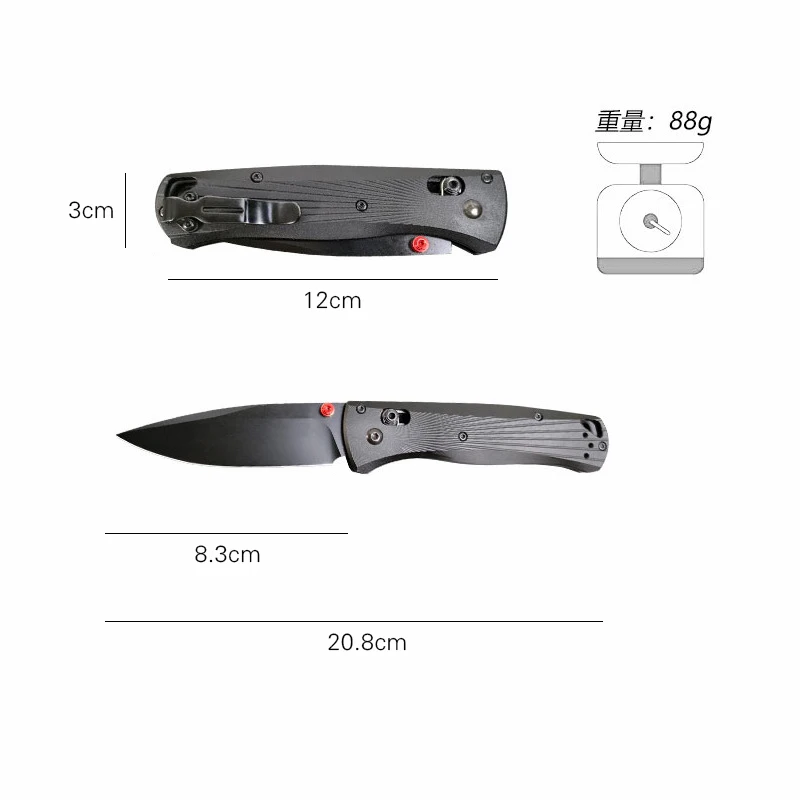 Outdoor Box Cutter Utility Knife Art Knife Single Blade Aluminum 3cm Width Metal 9Cr14Mov Steel Stainless Color Design Handle