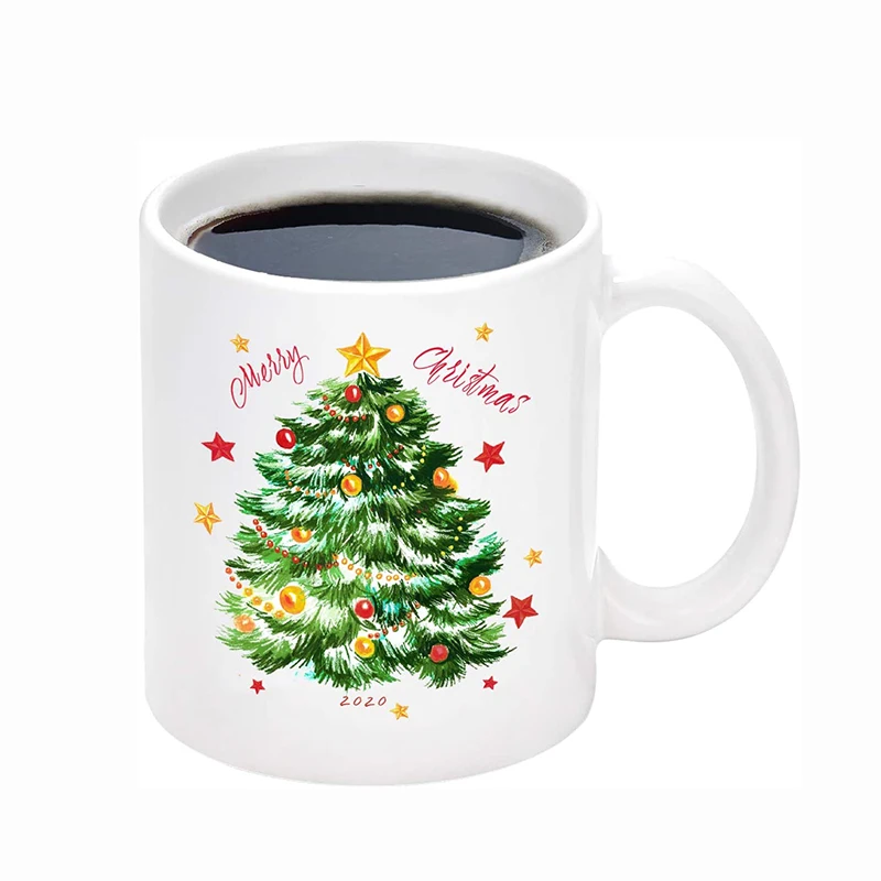 Cheap promotional custom cartoon cute coffee cups christmas mugs ceramic
