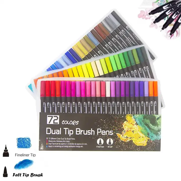 120 132 colors dual tip art marker fineliner brush watercolor pen double tip nylon brush Hook Line marker pens