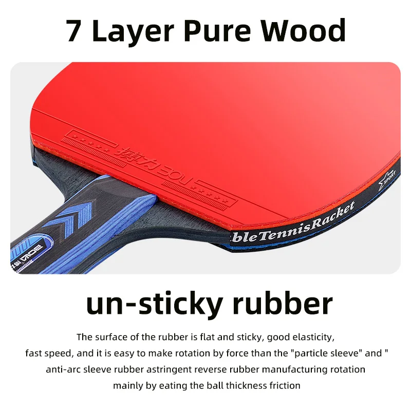 YoungJoy BOER F02  Table Tennis Bat Beginner Pure Wood 2 Rackets 3 Balls Set  Table Tennis Bats