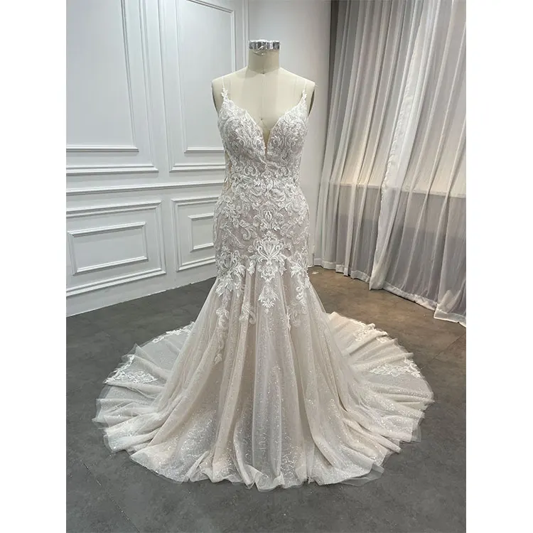 Новинка современное изготовление на заказ элегантные свадебные платья роскошные тюлевые Свадебные платья-русалки 2022 для женщин большие