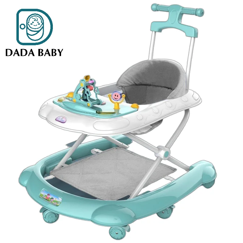 Convertible Baby Push Walker with Adjustable Height Music & Removable Seat Cushion lightweight Walker