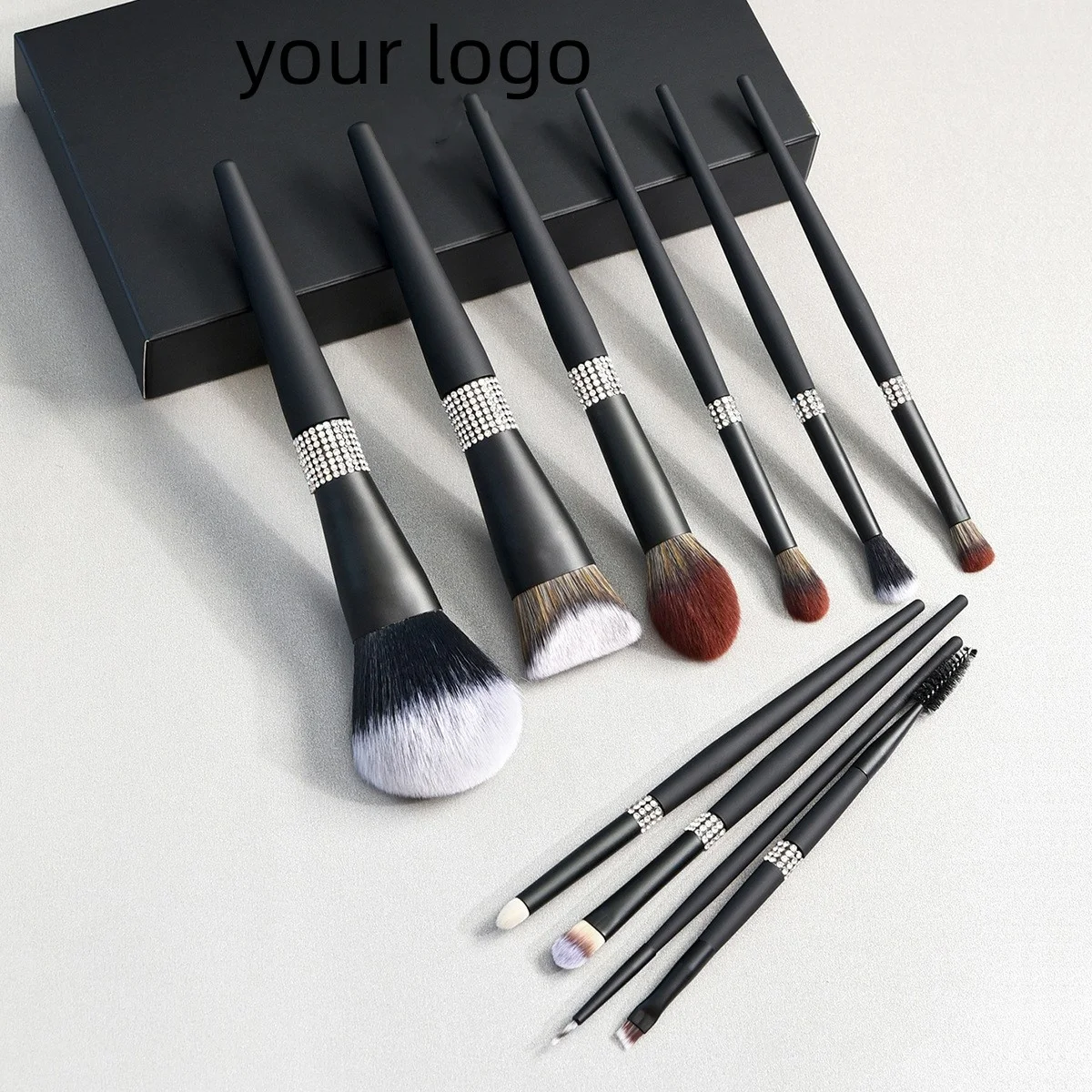 10, 12, 14 pcs Makeup Brush Set With Shining Diamonds Case ensemble de pinceaux de maquillage cosmetiquera Custom Logo Makeup Se