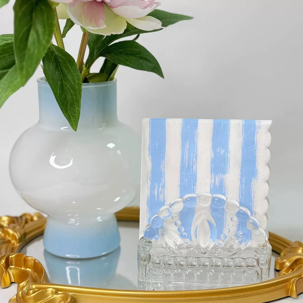 Striped colored napkins shaped lace wedding birthday party tissue Restaurant takeout napkins 25cm