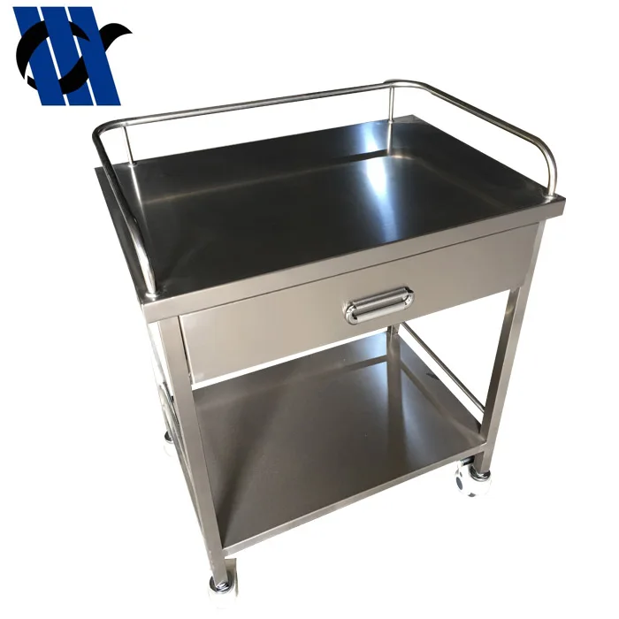 BDT205 hospital crash cart with drawers medical trolley stainless steel medical trolley