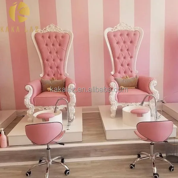 salon pedicure spa massage chair pink princess chair  queen throne sofa