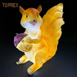 Shenzhen Toprex theme park outdoor decor waterproof life size resin fiberglass safe material led squirrel animal lights