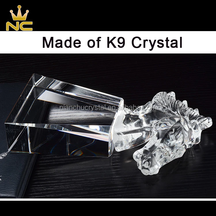 
High Quality Crystal Horse Head Award For Team Spirit Trophy Figurines 