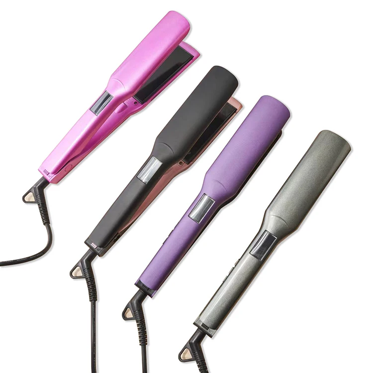 Security portable curling iron heated copper hot straightening brush electric pressing comb hair straightener