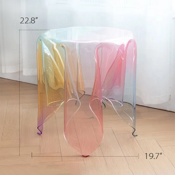 Manufacturer factory OEM customized Round Modern Iridescent acrylic Side Table