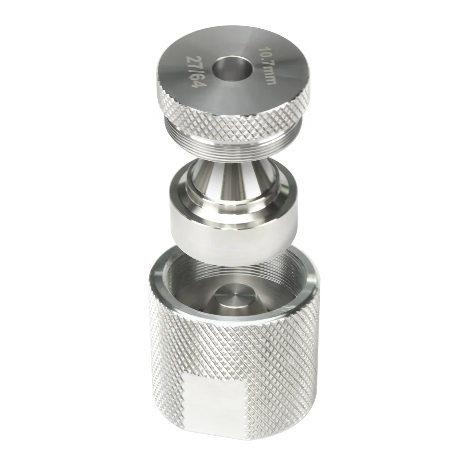 1.355' OD Spade / Skirted Baffle Cup Jig Drill Guide Fixture Tool 17-4 Stainless Steel / Titanium Solvent Fuel Filter Trap