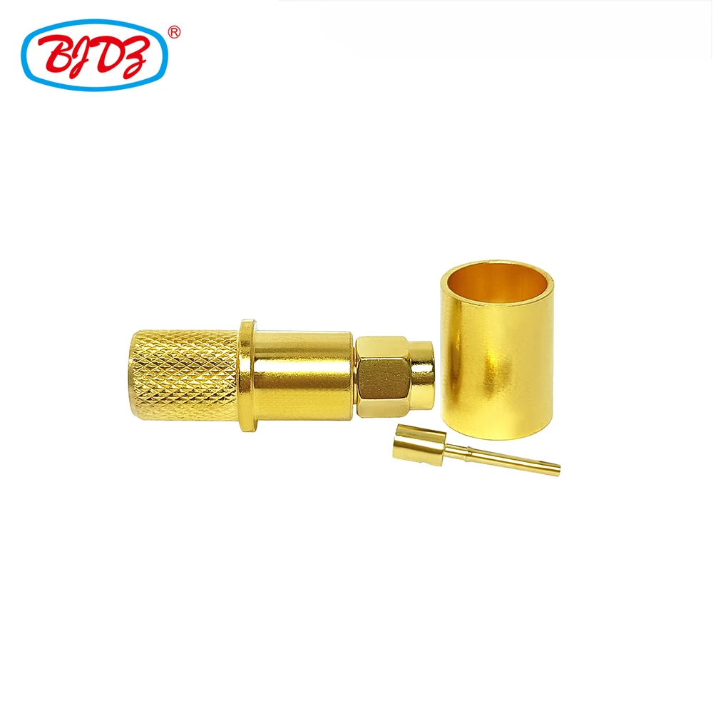 Factory Fully gold plated RP reverse polarity SMA Male plug For LMR400 RG213 RG214 RG8 7DFB 8D-FB Cable RF Coaxial Connectors