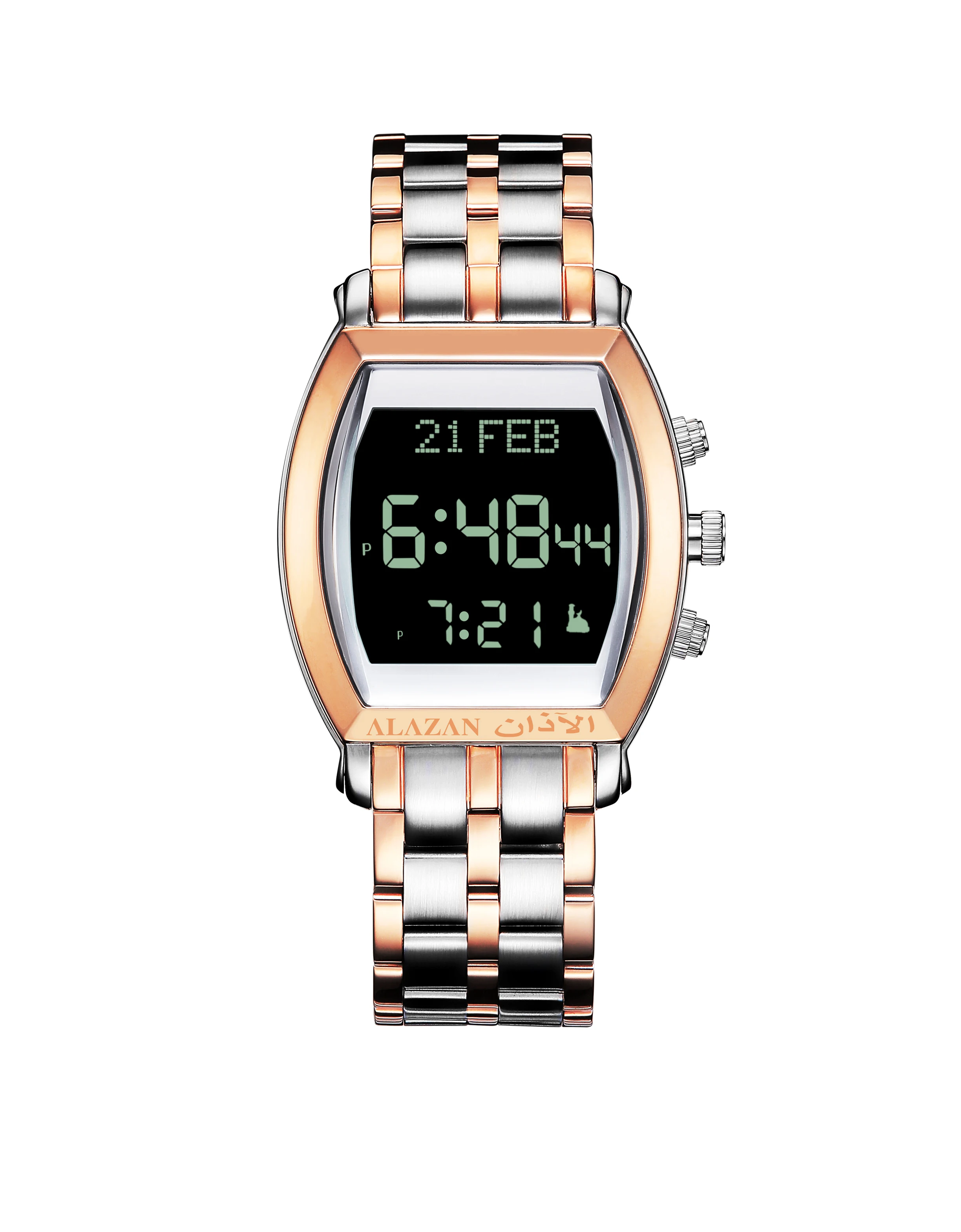 Azan Arabic muslim prayer compass wrist man watch digital Leather Watch,Muslim pray watch