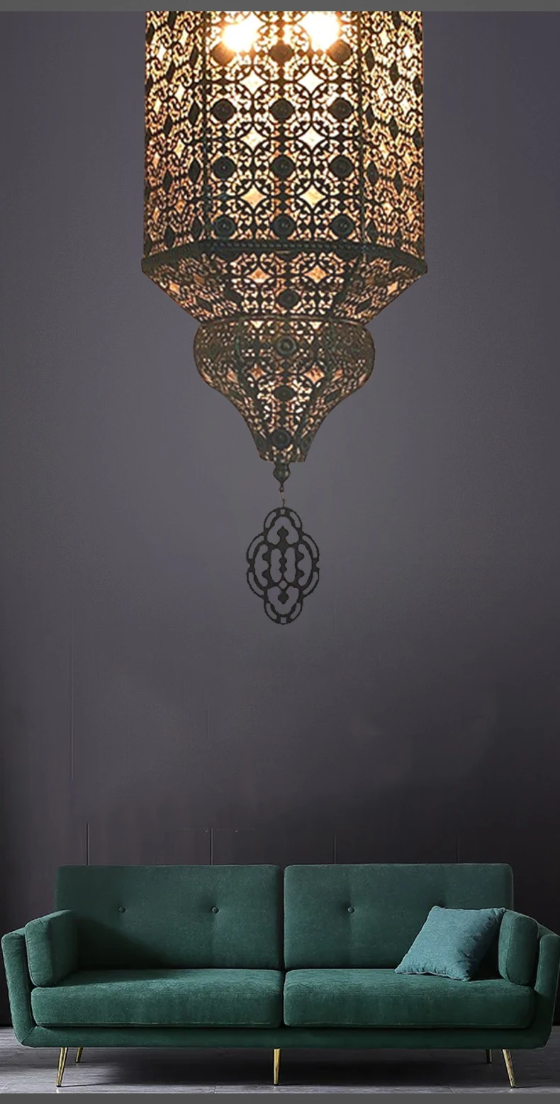 Thai style retro chandelier Thai style Arabic style restaurant club bar table designer art deco lamp