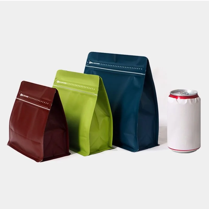 Free Sample Resealable 1kg 500g 250g Matt Flat Bottom Black Plastic Aluminum Foil Pack Coffee Bag With Valve And Zipper