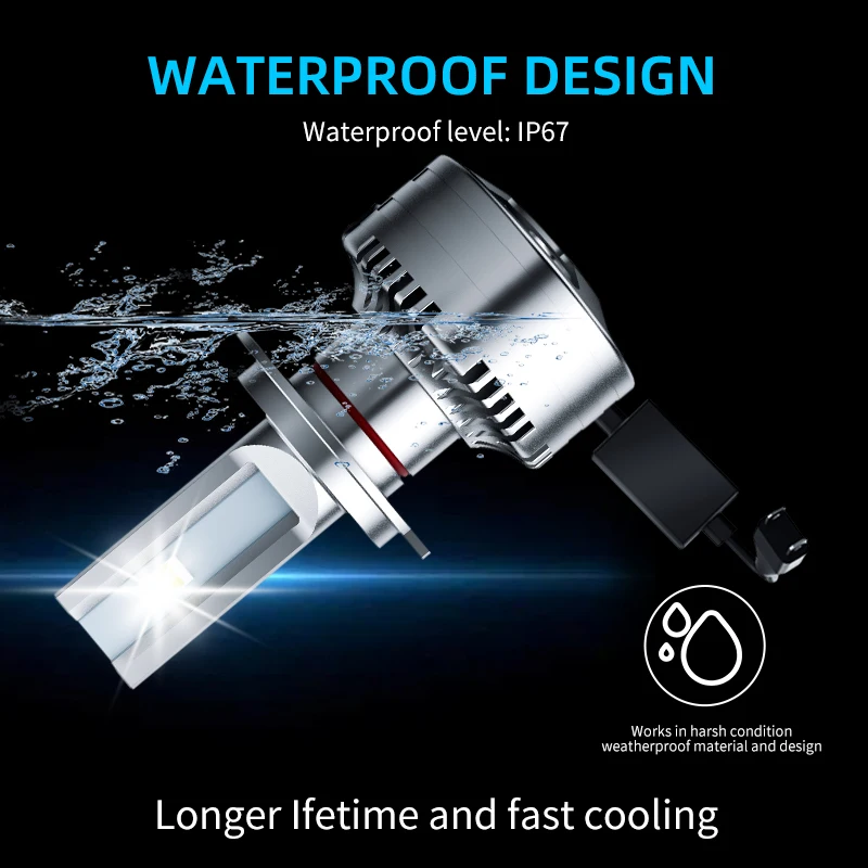 1+1 Patent Design Led Headlight Bulbs H4 H7 H11 Fan 22000Lm 90W 9005 9006 Car LED Headlights Bulb