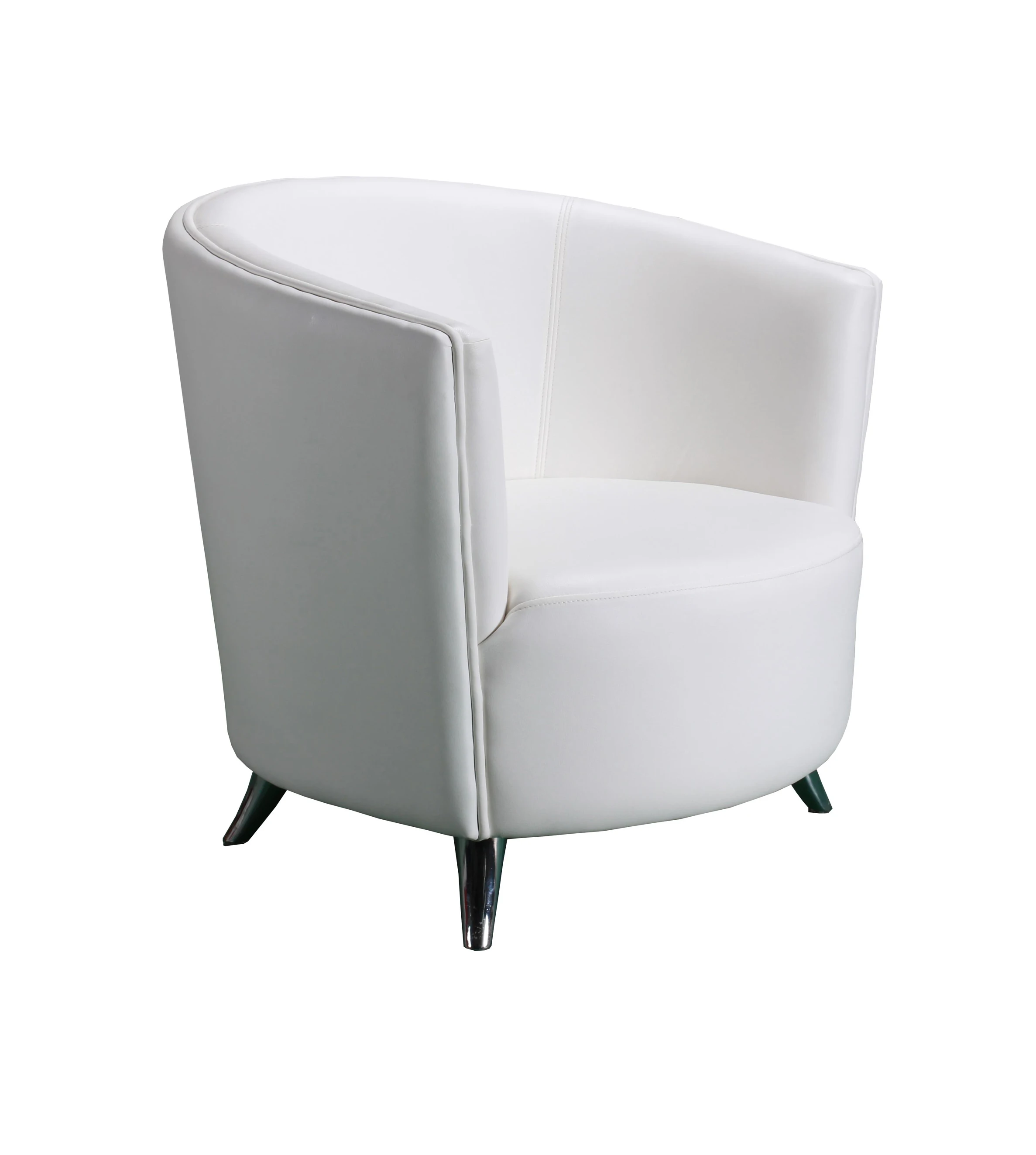 Top selling relaxing sofa chair wooden frame chromed leg tub chair