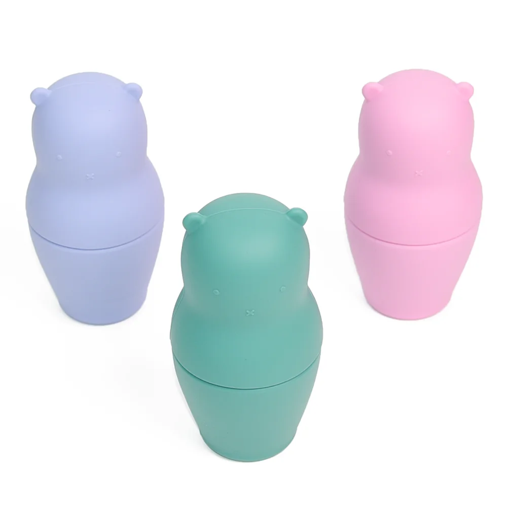 100% Food Grade Silicone Russian Doll Stacking Toys Russian Cute Bear Matryoshka