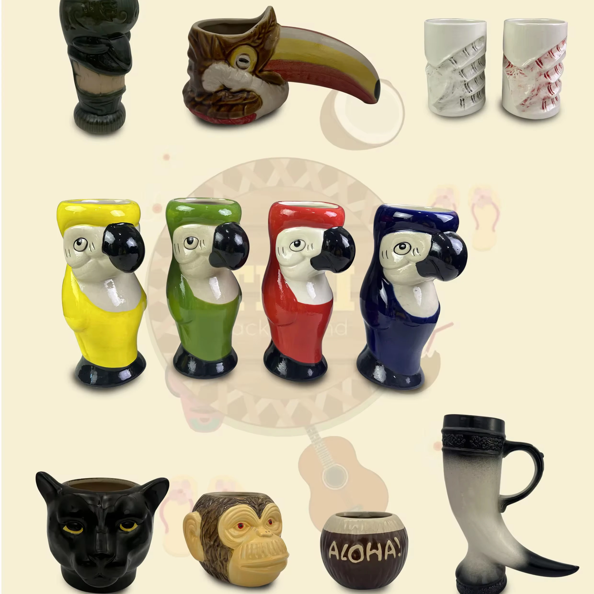 Tiki Mug Mugs Halloween Tiki Mug Ghost Face Handmade Mummy Cup Halloween Retro Cup