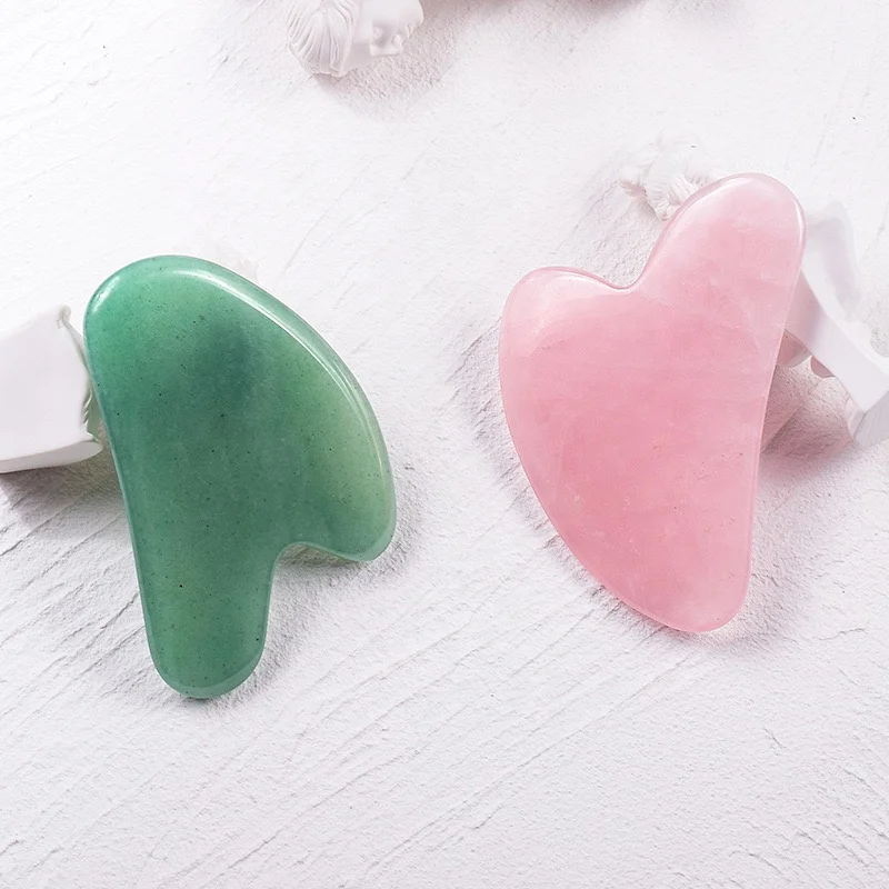 Stone Gua Sha Rose Roller Aventurine Jade Guasha Set Heart Shape Natural Factory Wholesale Gift Box Green Body Massager Wayestar