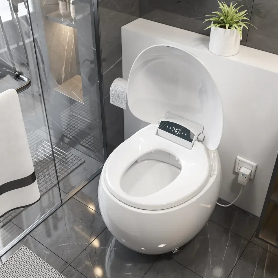 Automatic Flap Style Smart Toilet Mini Shape Saving Space Bathroom Senior Intelligent One Piece Smart Toilets With Seat Heating