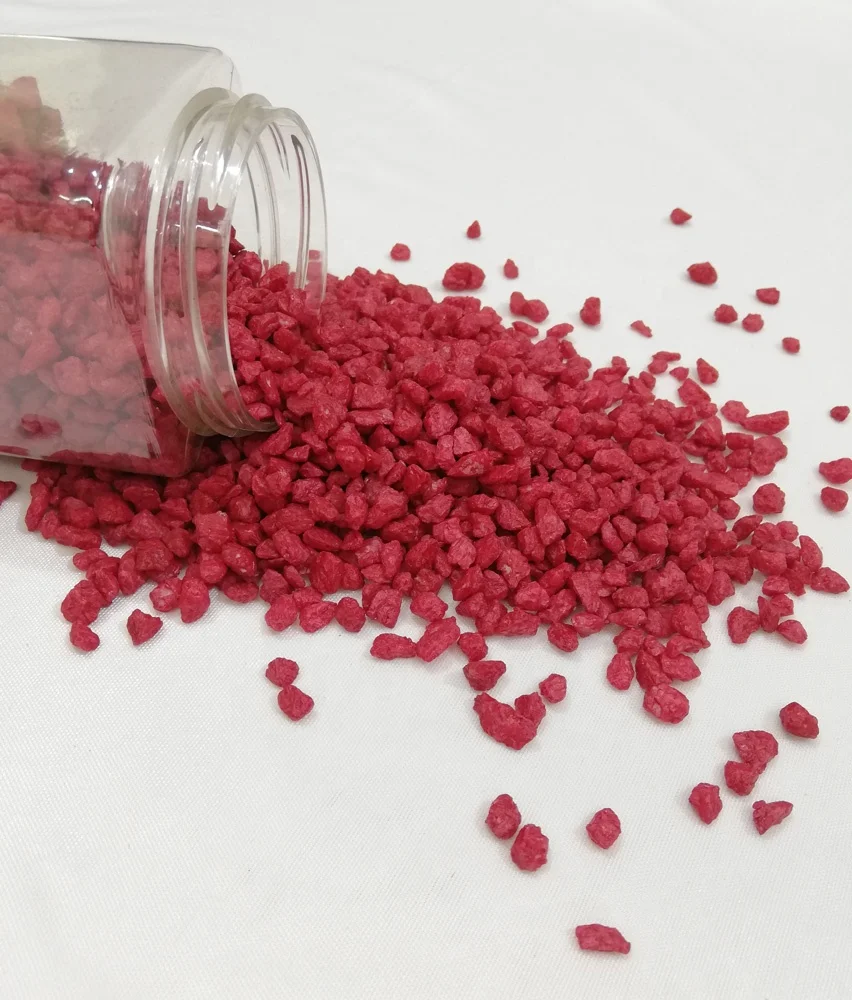 Colorful Granite and marble gravel & crushed stone chips for landscaping