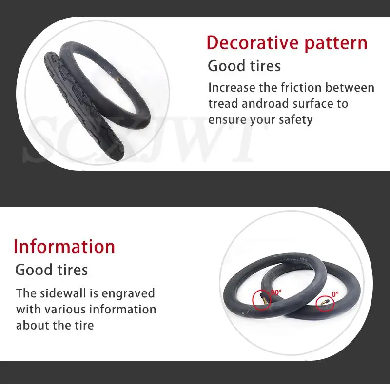 14x2.125 54-254 14Inch 14x2.125 Tires outer Tyres and inner tube with 90 valve for folging Bicycle Gas Electric Scooter E-bikeer