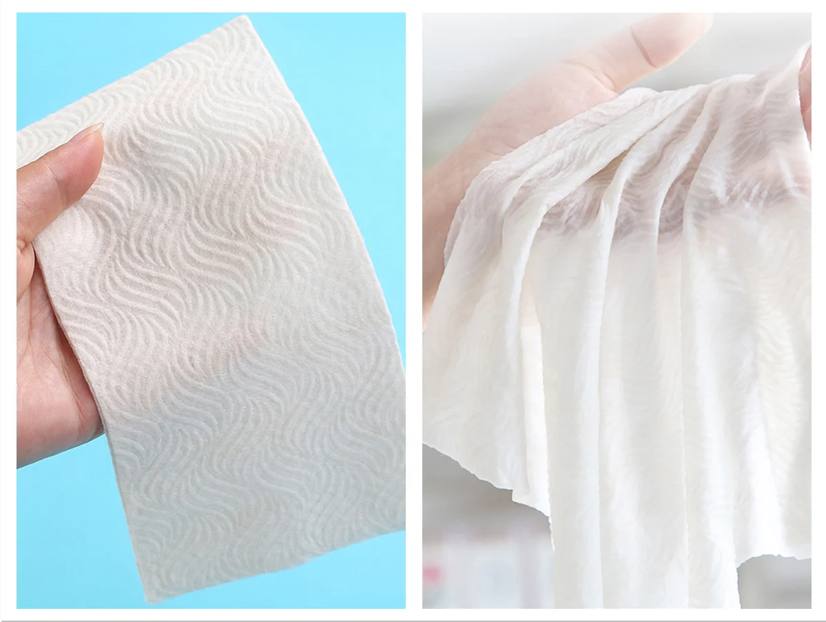 Factory Wholesale 100% Viscose Hygienic Towels Bag Pack Cotton Tissue Disposable Face