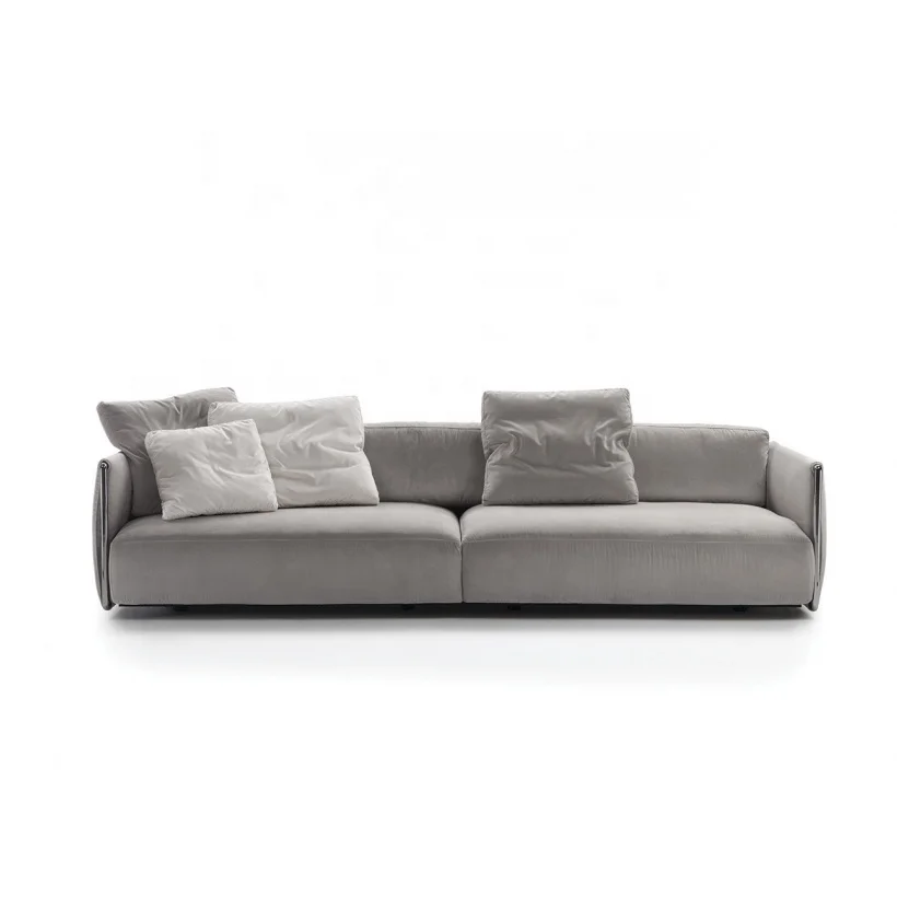 Kingswood Expensive Big Upholstery Modern Luxury 3 Seat Fabric Linen Sofa Wood And Cotton Linen Sofa