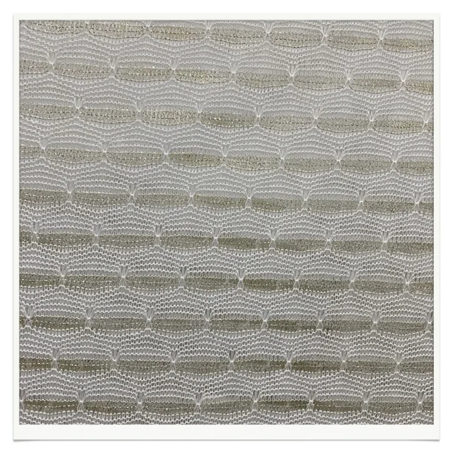New fashion 77% polyester and white gold stripe braid metallic fabrics for clothing