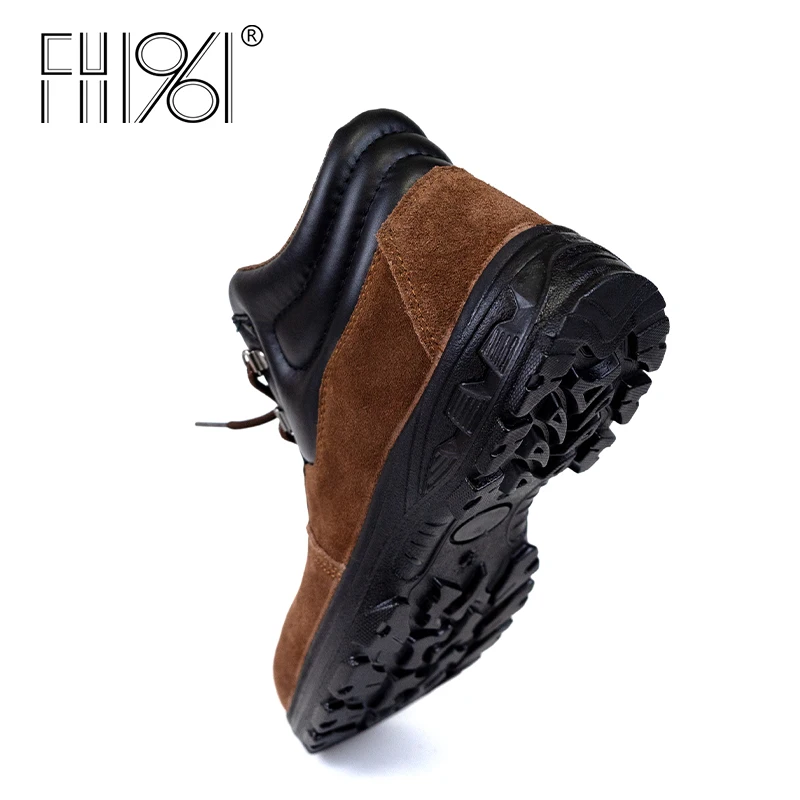 FH1961 Safety Shoes steel toe shoes Anti-Piercing and Water-Resistant Black work boots for men