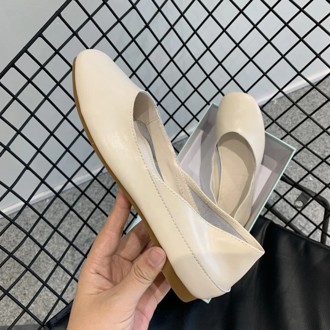 
Spring Genuine Leather Comfortable woman Foldable Flats slip on loafer Shoes 