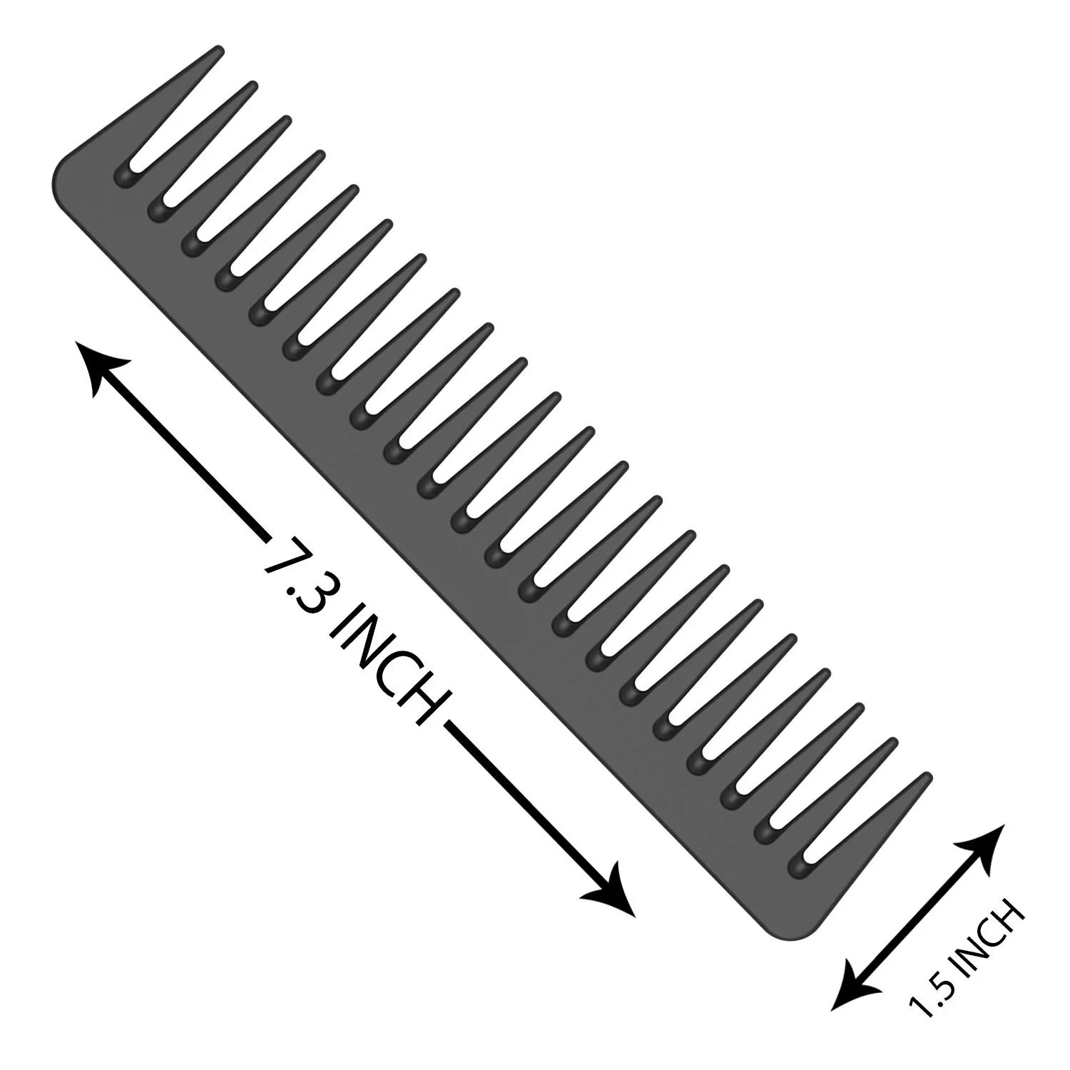 Black Carbon Wide Tooth Comb Detangling Barber Carbon Fiber Tooth Comb