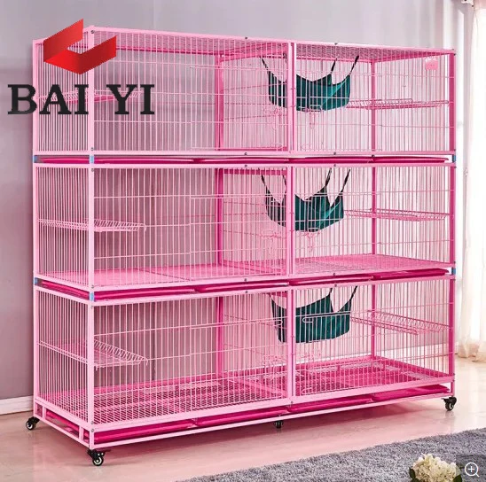 Large Discount Wholesale 3 tiers Wire Cat TransparentShow Cage in Malaysia Vietnam