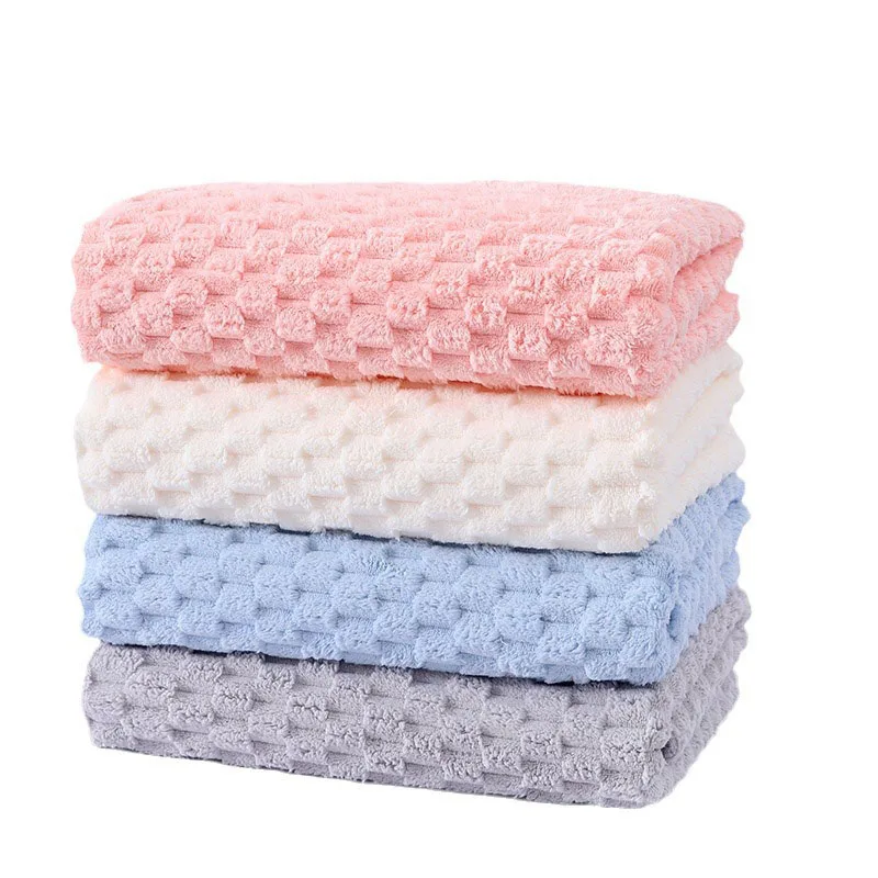 Custom Coral Velvet Microfiber Towels Solid Color Hotel Face Towels