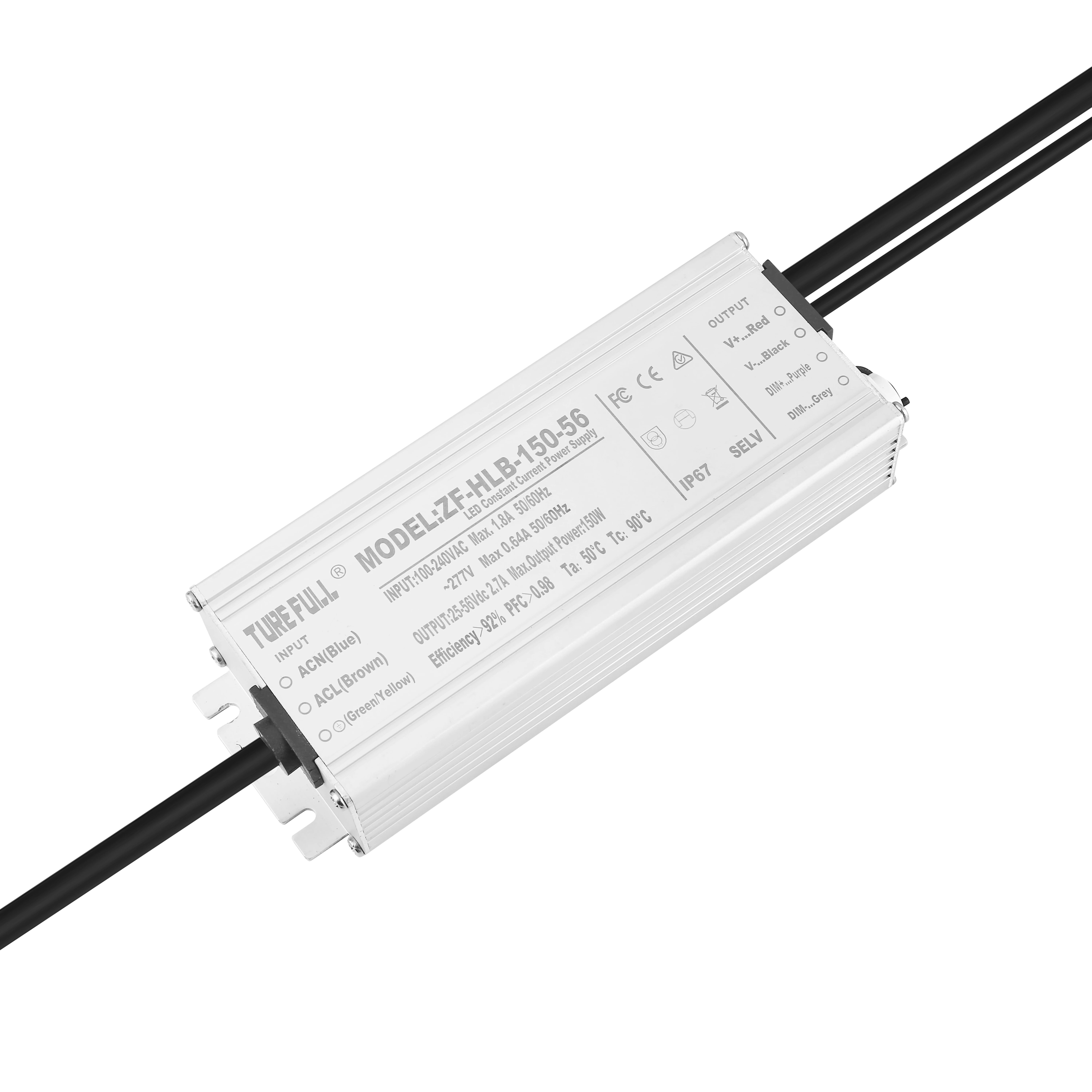Factory Price 150W LED Street Lighting Power Supply Waterproof ROHS Certified Single Output Aluminium Driver